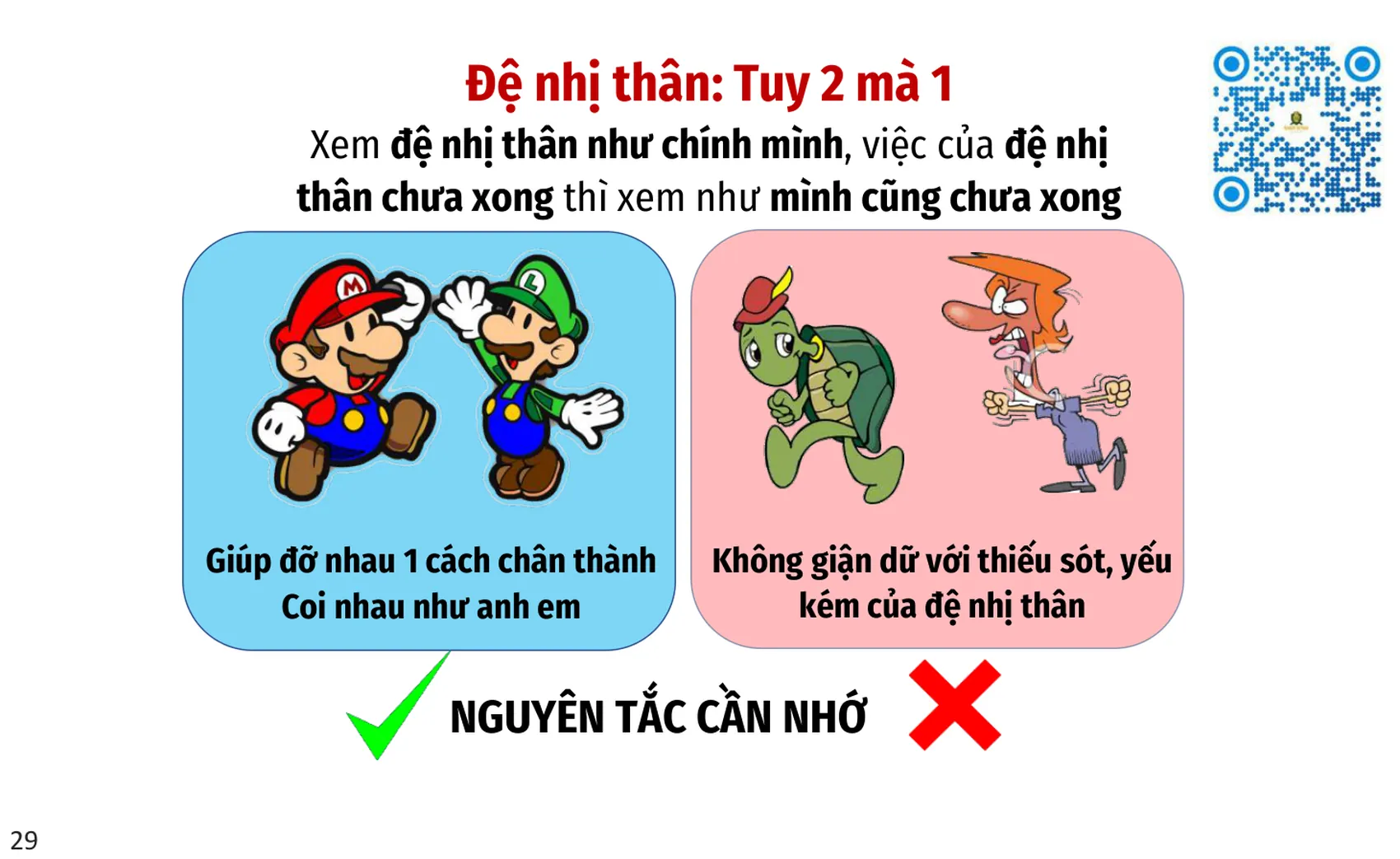 Slide: Nguyên tắc cần nhớ của đệ nhị thân