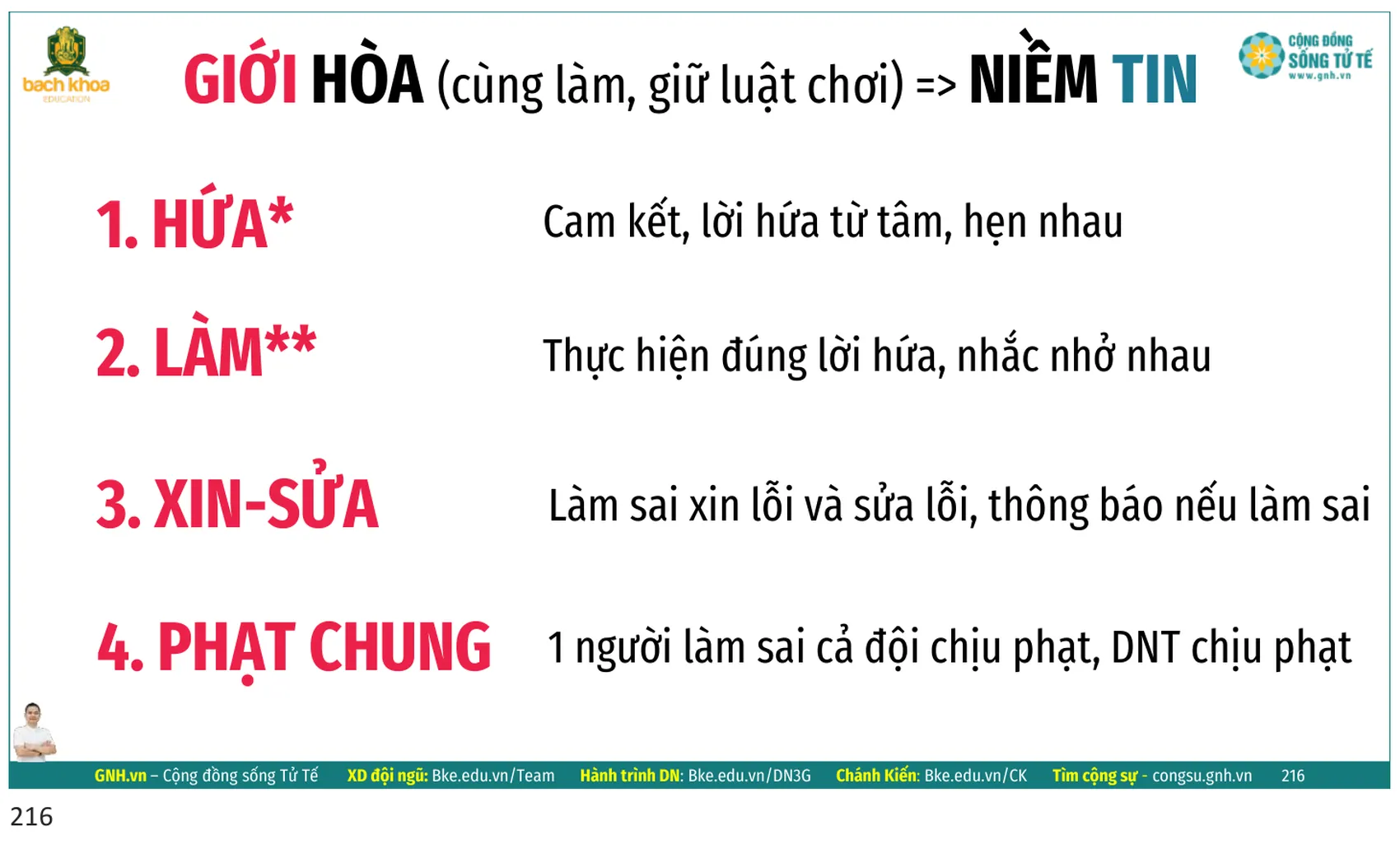 Slide: Giới hòa, hứa làm xin sửa phạt chung